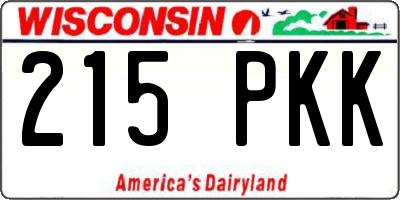 WI license plate 215PKK