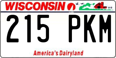 WI license plate 215PKM