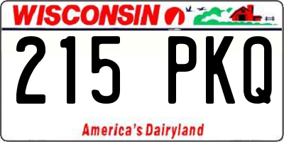 WI license plate 215PKQ
