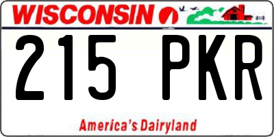 WI license plate 215PKR