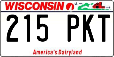 WI license plate 215PKT