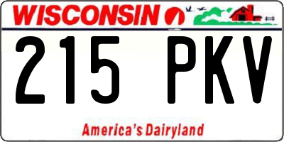 WI license plate 215PKV