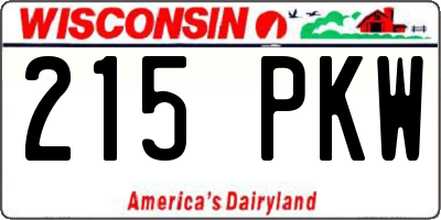 WI license plate 215PKW