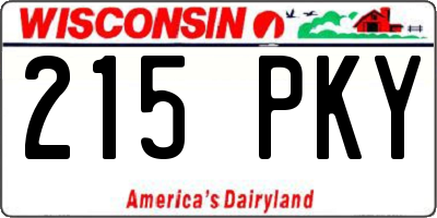 WI license plate 215PKY