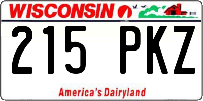 WI license plate 215PKZ