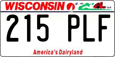 WI license plate 215PLF