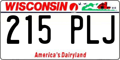 WI license plate 215PLJ