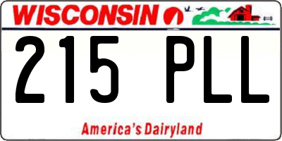 WI license plate 215PLL