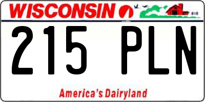 WI license plate 215PLN