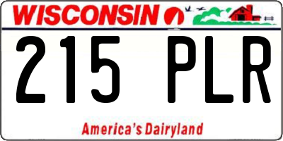 WI license plate 215PLR