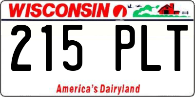 WI license plate 215PLT