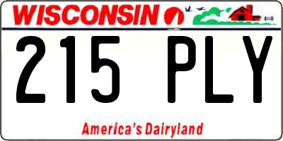 WI license plate 215PLY