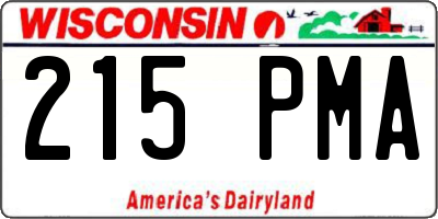 WI license plate 215PMA