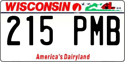 WI license plate 215PMB