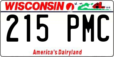 WI license plate 215PMC
