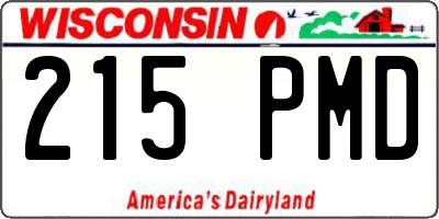 WI license plate 215PMD