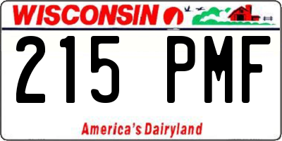 WI license plate 215PMF