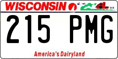 WI license plate 215PMG