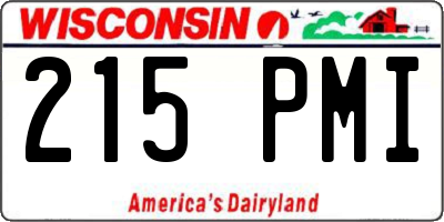 WI license plate 215PMI