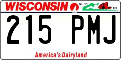WI license plate 215PMJ