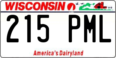 WI license plate 215PML