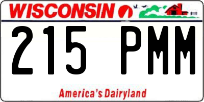 WI license plate 215PMM