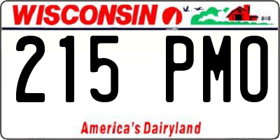 WI license plate 215PMO
