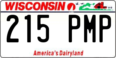 WI license plate 215PMP