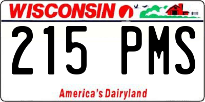 WI license plate 215PMS