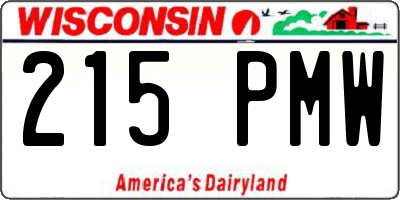 WI license plate 215PMW