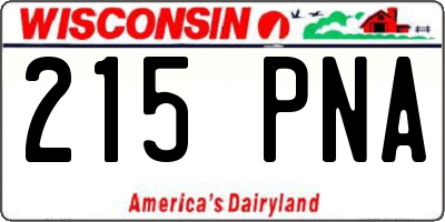 WI license plate 215PNA