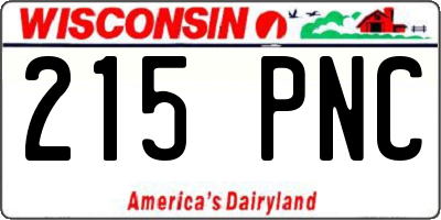 WI license plate 215PNC