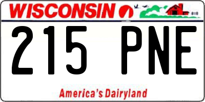 WI license plate 215PNE