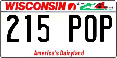 WI license plate 215POP
