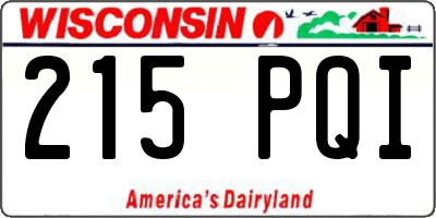 WI license plate 215PQI