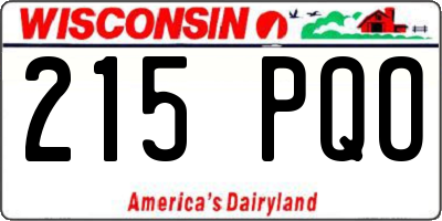 WI license plate 215PQO