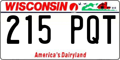 WI license plate 215PQT