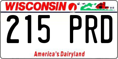 WI license plate 215PRD