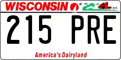 WI license plate 215PRE