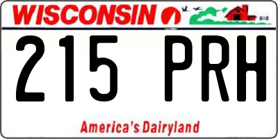 WI license plate 215PRH