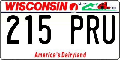 WI license plate 215PRU