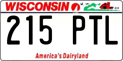 WI license plate 215PTL