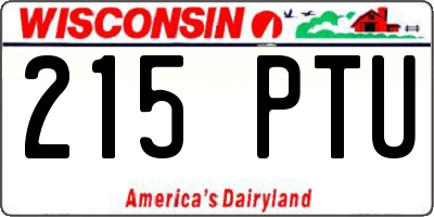 WI license plate 215PTU