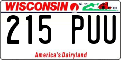 WI license plate 215PUU