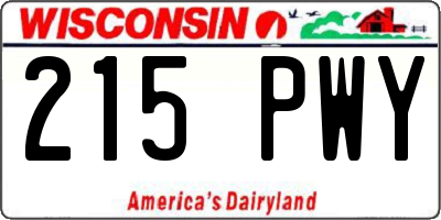 WI license plate 215PWY