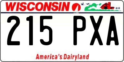 WI license plate 215PXA