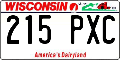 WI license plate 215PXC