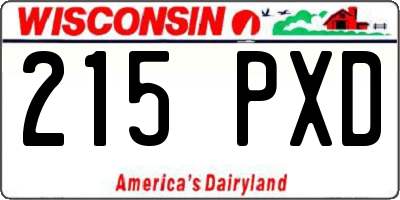 WI license plate 215PXD