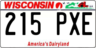 WI license plate 215PXE
