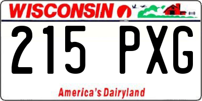 WI license plate 215PXG
